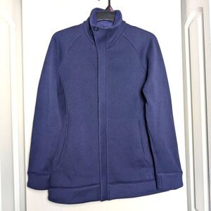 Rei jacket hidden full zip mock neck thick fleece jacket sz L women's